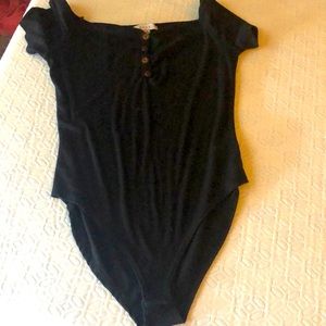 New black off shoulder body suit